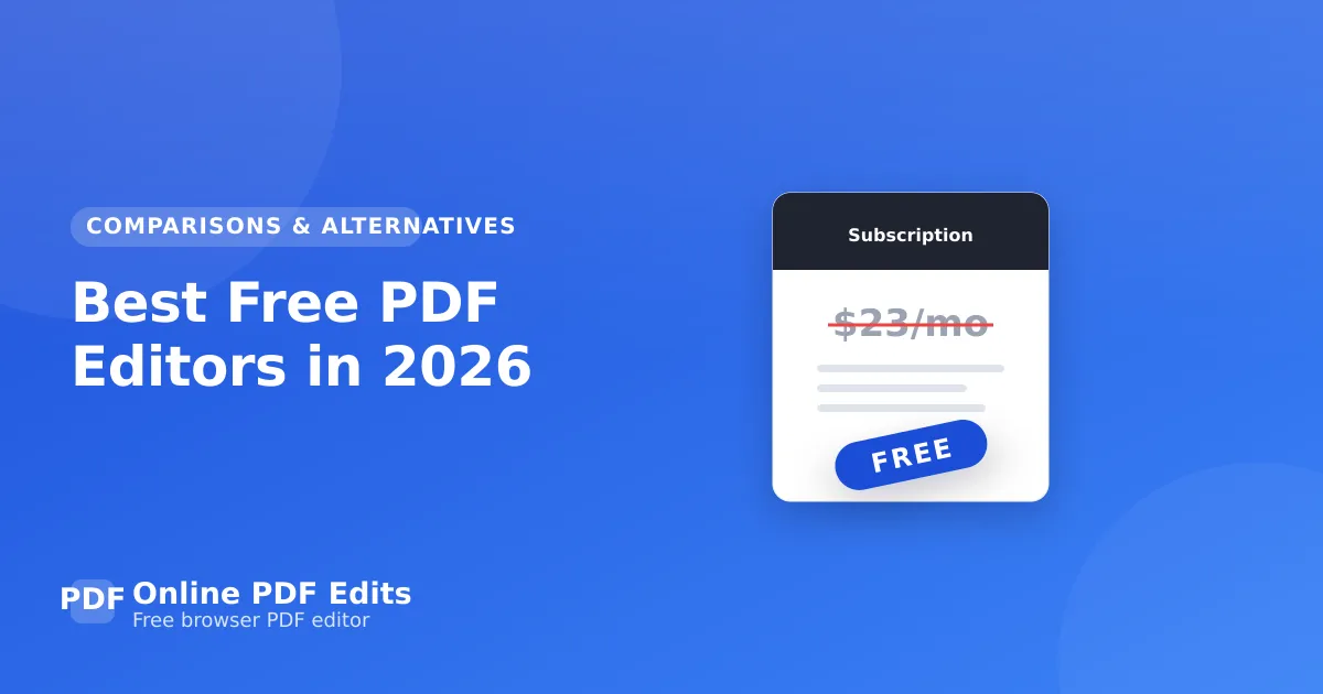 Best Free PDF Editors in 2026 — Online PDF Edits
