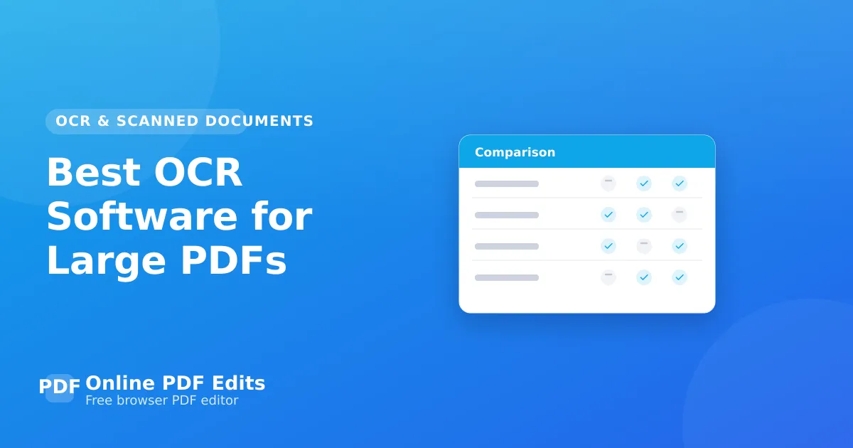 Best OCR Software for Large PDFs — Online PDF Edits