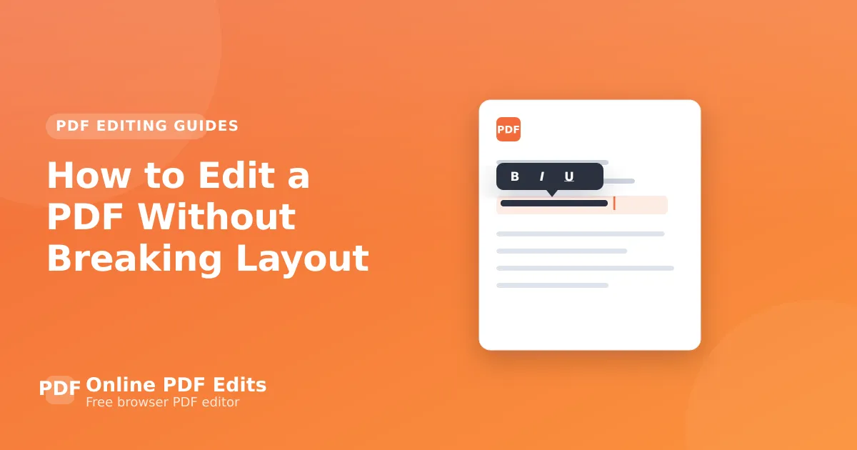 How to Edit a PDF Without Breaking Layout — Online PDF Edits