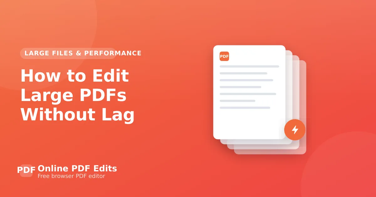 How to Edit Large PDFs Without Lag — Online PDF Edits