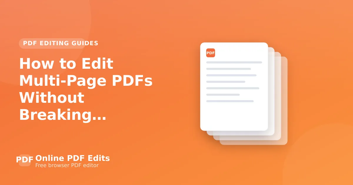 How to Edit Multi-Page PDFs Without Breaking Formatting — Online PDF Edits