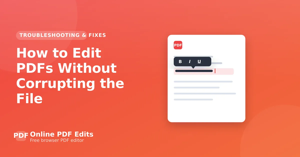 How to Edit PDFs Without Corrupting the File — Online PDF Edits