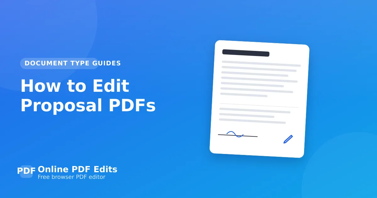 How to Edit Proposal PDFs — Online PDF Edits