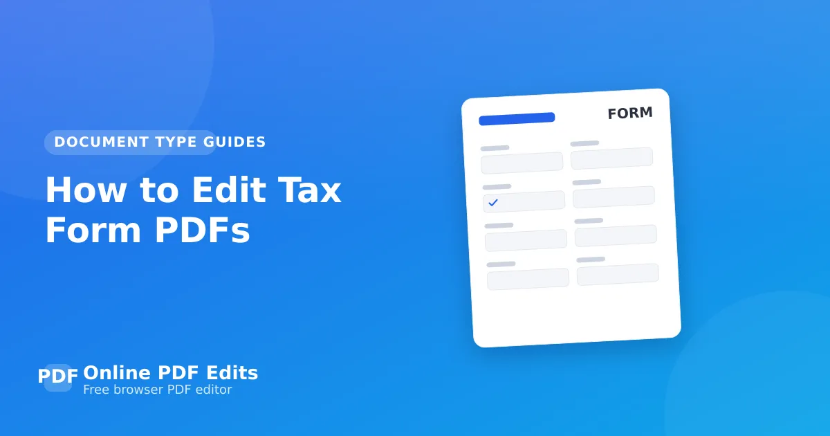 How to Edit Tax Form PDFs — Online PDF Edits