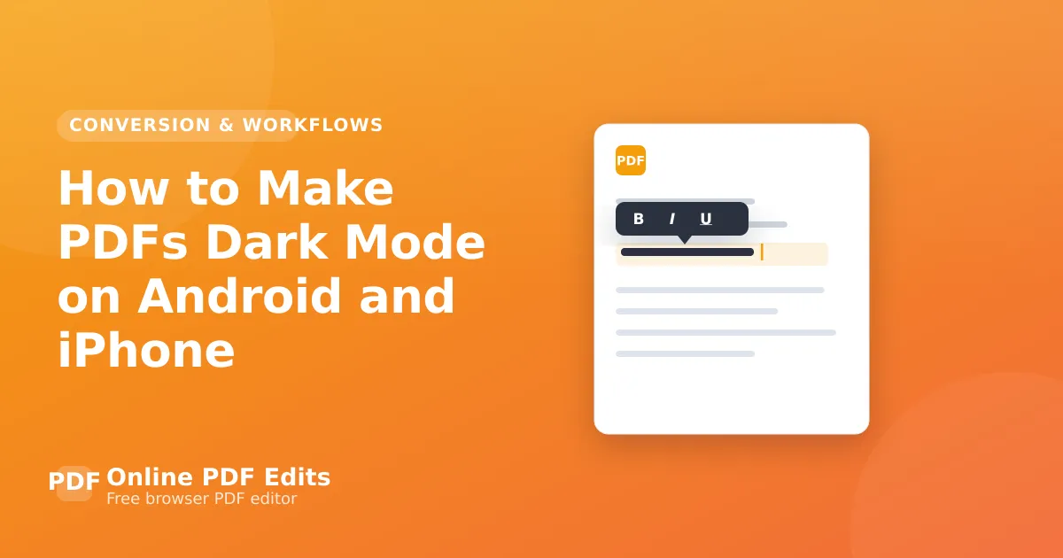 How to Make PDFs Dark Mode on Android and iPhone — Online PDF Edits