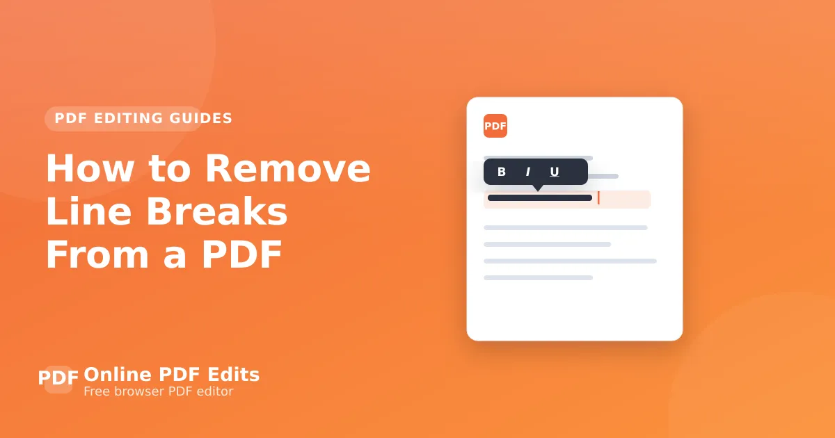 How to Remove Line Breaks From a PDF — Online PDF Edits