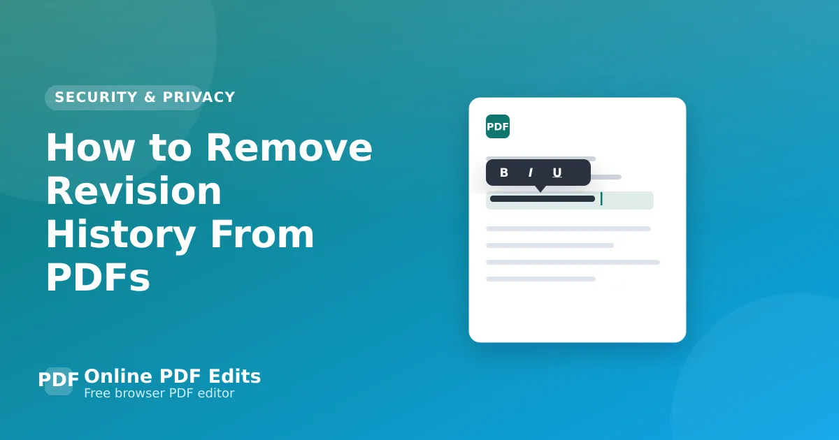 How to Remove Revision History From PDFs — Online PDF Edits