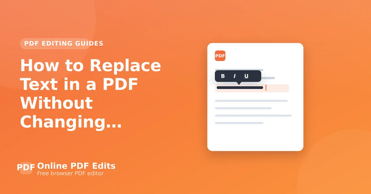 How to Replace Text in a PDF Without Changing Formatting — Online PDF Edits