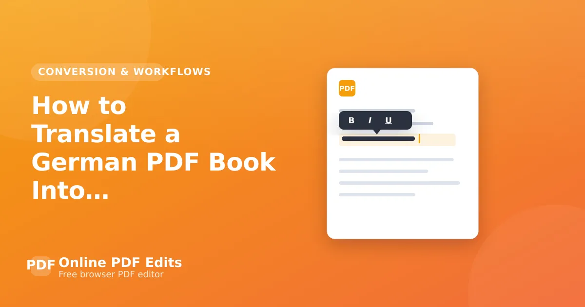 How to Translate a German PDF Book Into English — Online PDF Edits