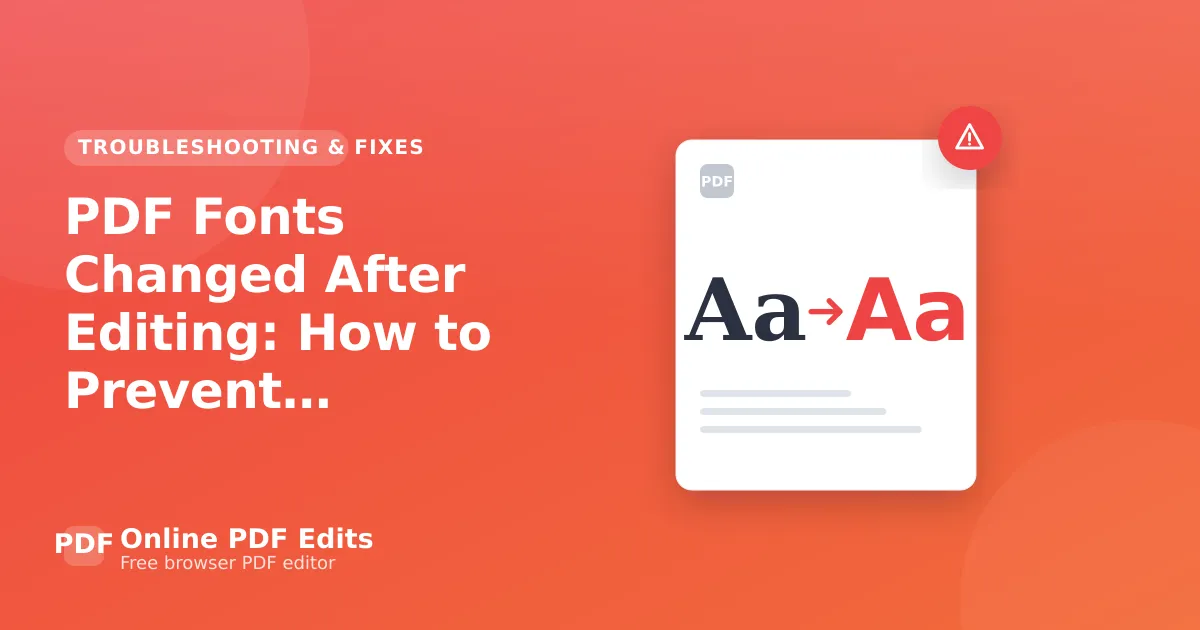 PDF Fonts Changed After Editing: How to Prevent It — Online PDF Edits