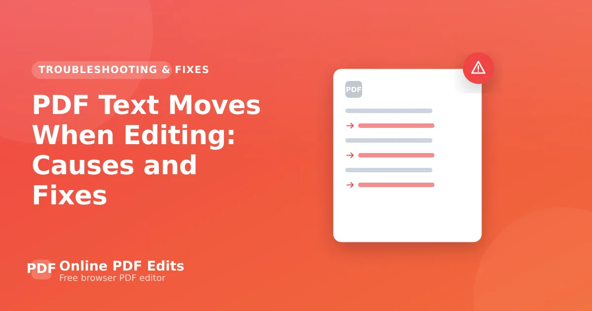 PDF Text Moves When Editing: Causes and Fixes — Online PDF Edits