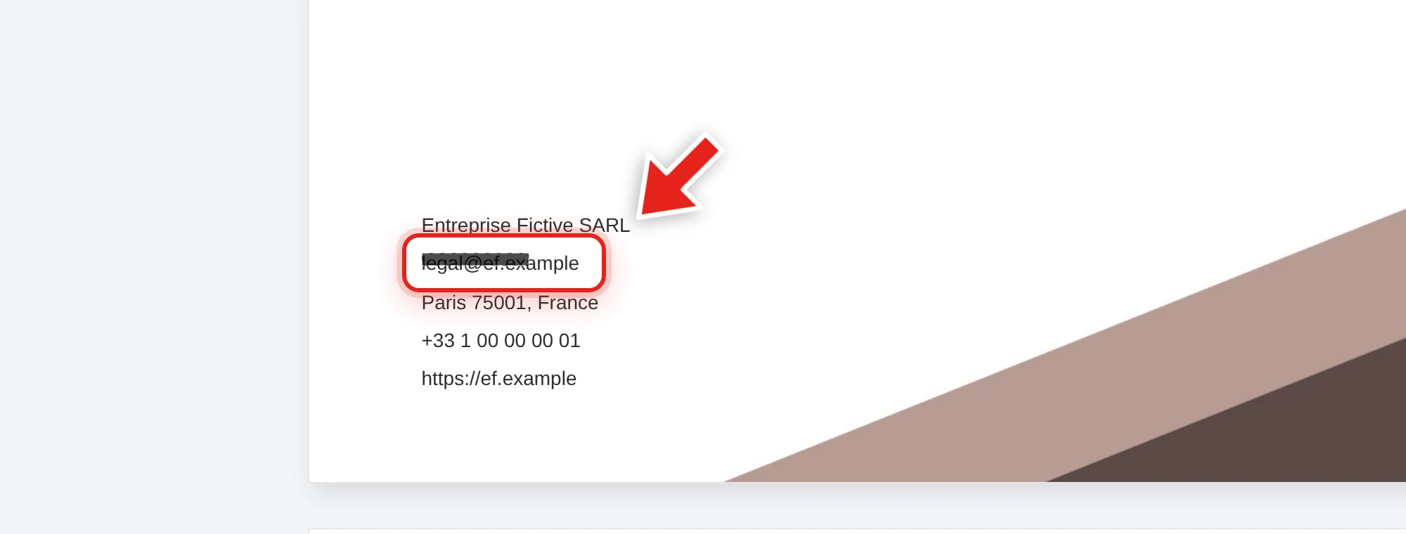 Dragging to select a company's email address on a mutual NDA, with the redaction box mid-drag