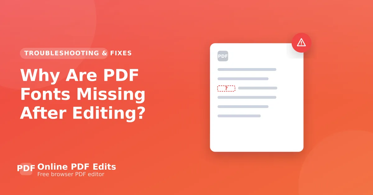 Why Are PDF Fonts Missing After Editing? — Online PDF Edits