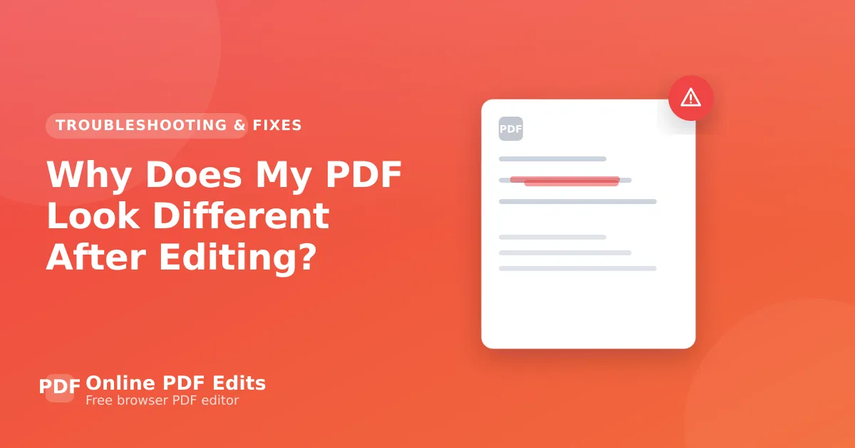 Why Does My PDF Look Different After Editing? — Online PDF Edits