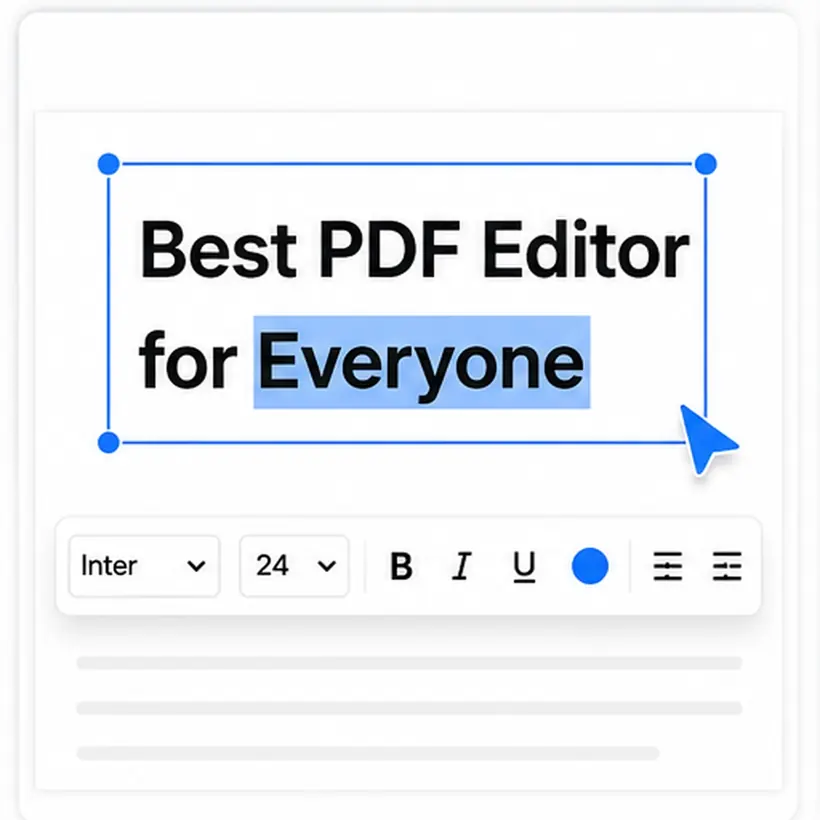 Editing PDF text inline with a font, size, and formatting toolbar in the PDF editor